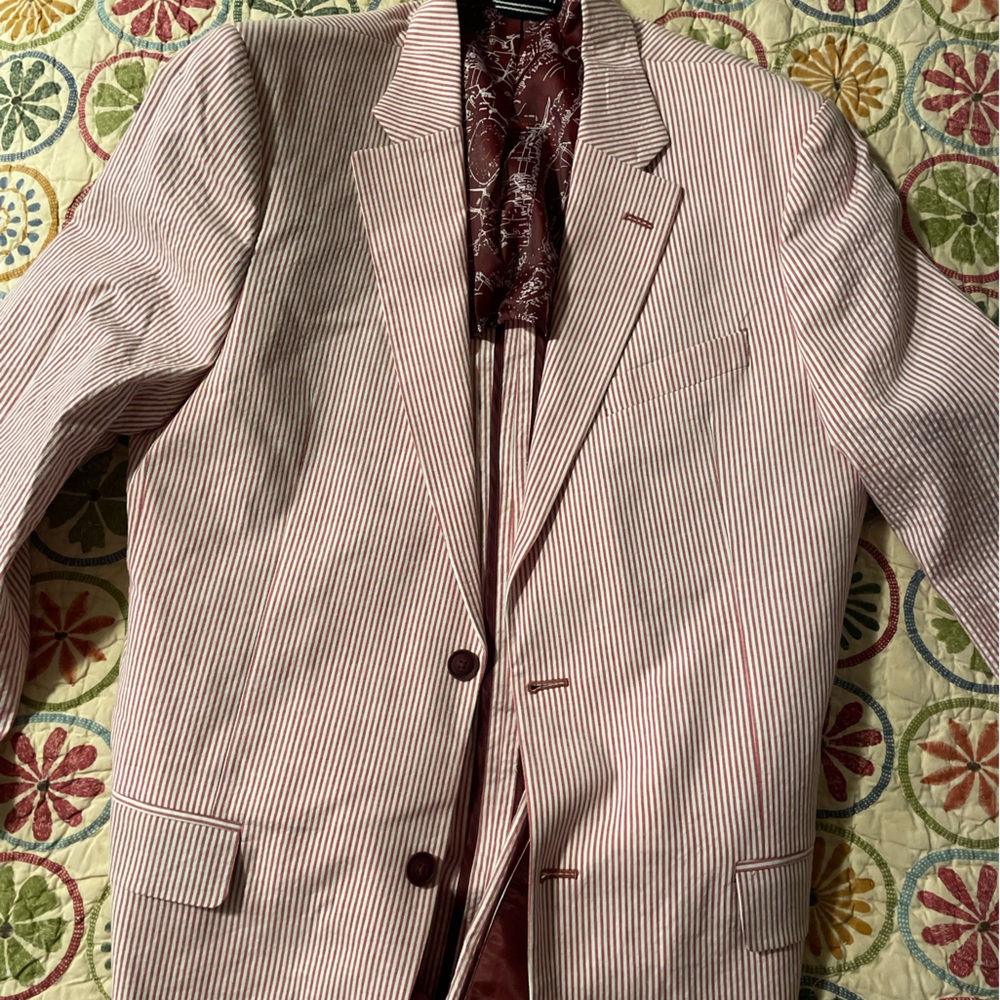 Nautica Red and White Striped Jacket